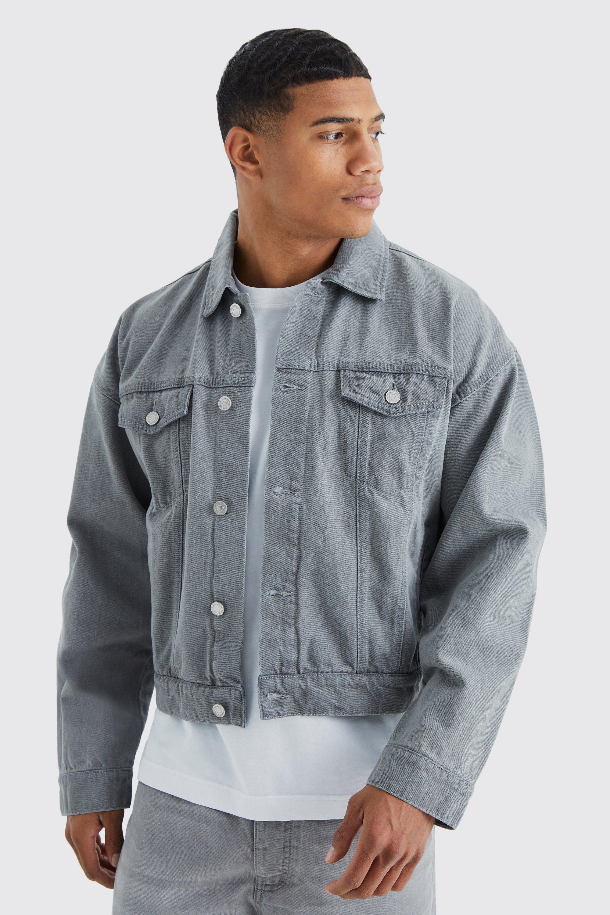 Boxy Fit Jean Jackets | boohooMAN USA